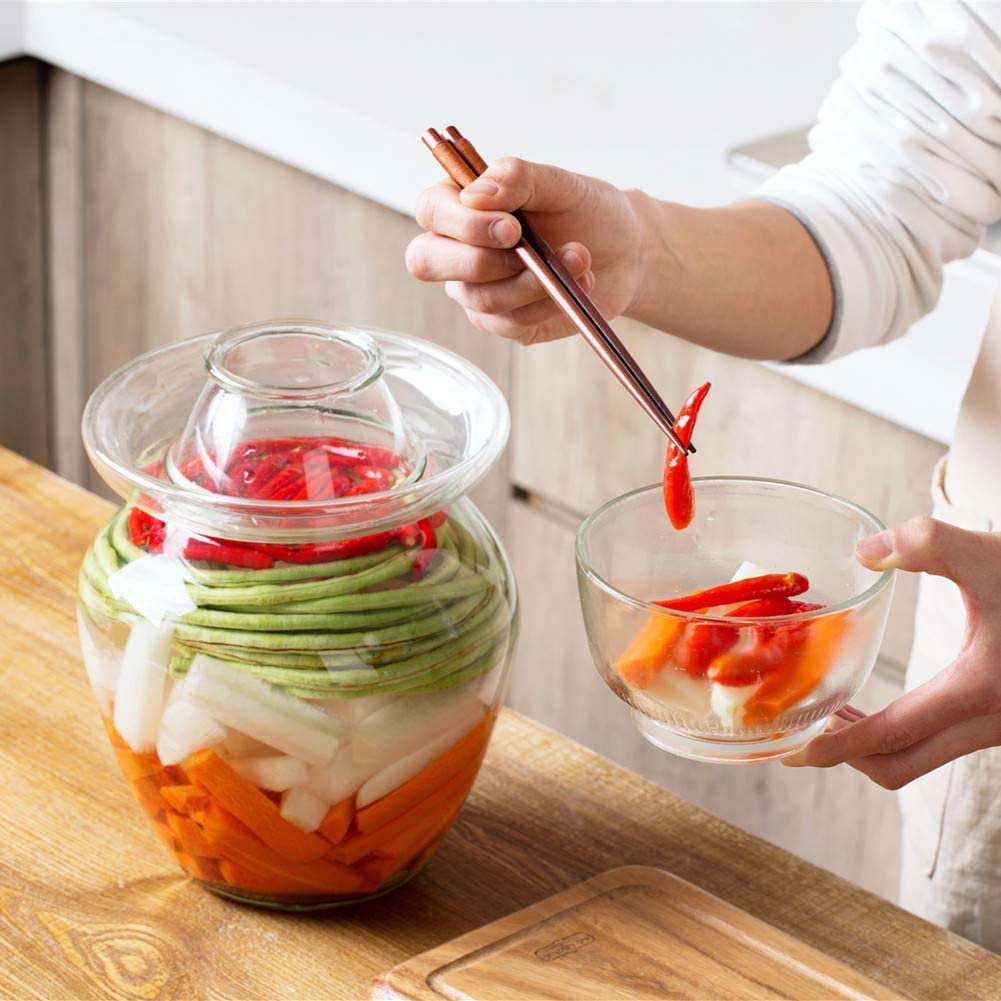 Amazon｜日本のキムチ瓶 ガラスキムチ瓶 蓋付き瓶 ガラス発酵槽